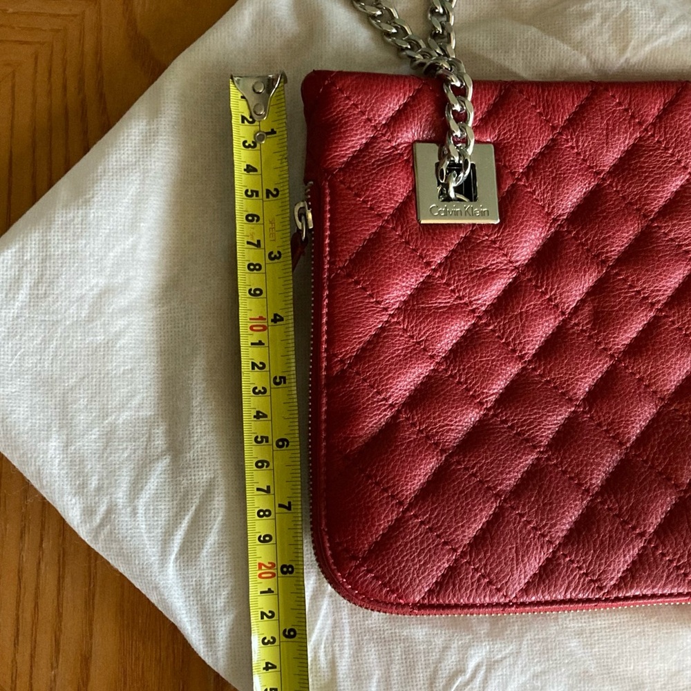 Leather Calvin Klein quilted handbag *Red* - Picture 5 of 7